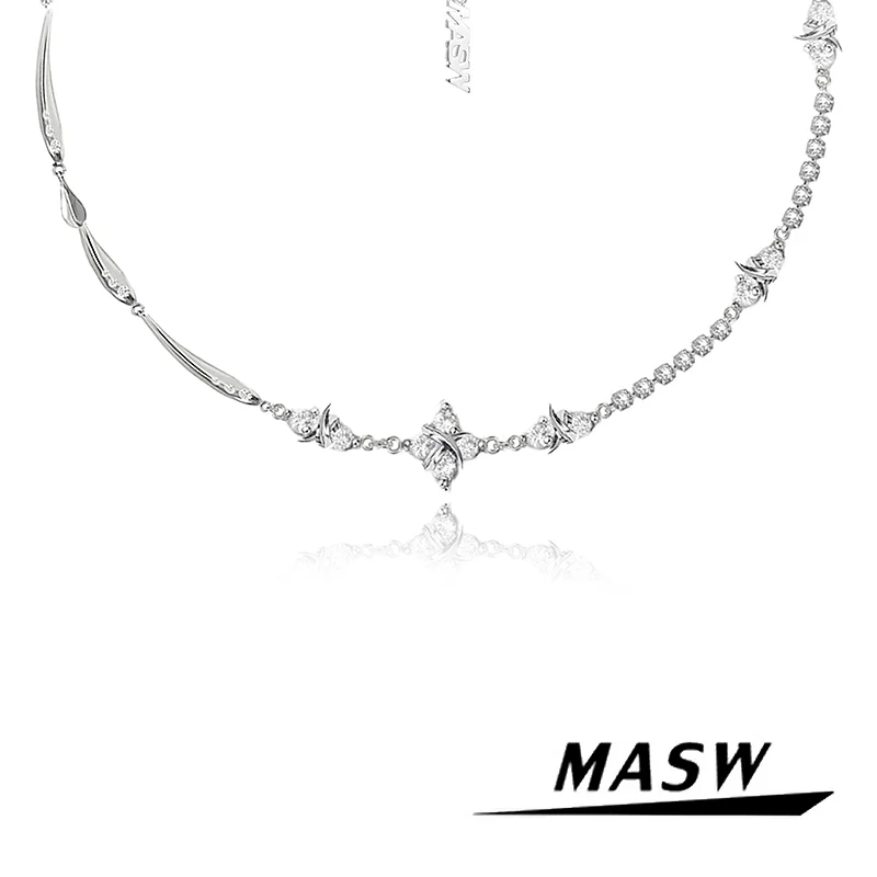 MASW Original Design Senior Sense One Layer High Quality Brass Thick Silver Plated Necklace For Women Girl Gift Popular Jewelry
MASW Original Design Senior Sense One Layer High Quality Brass Thick Silver Plated Necklace For Women Girl Gift Popular Jewelry