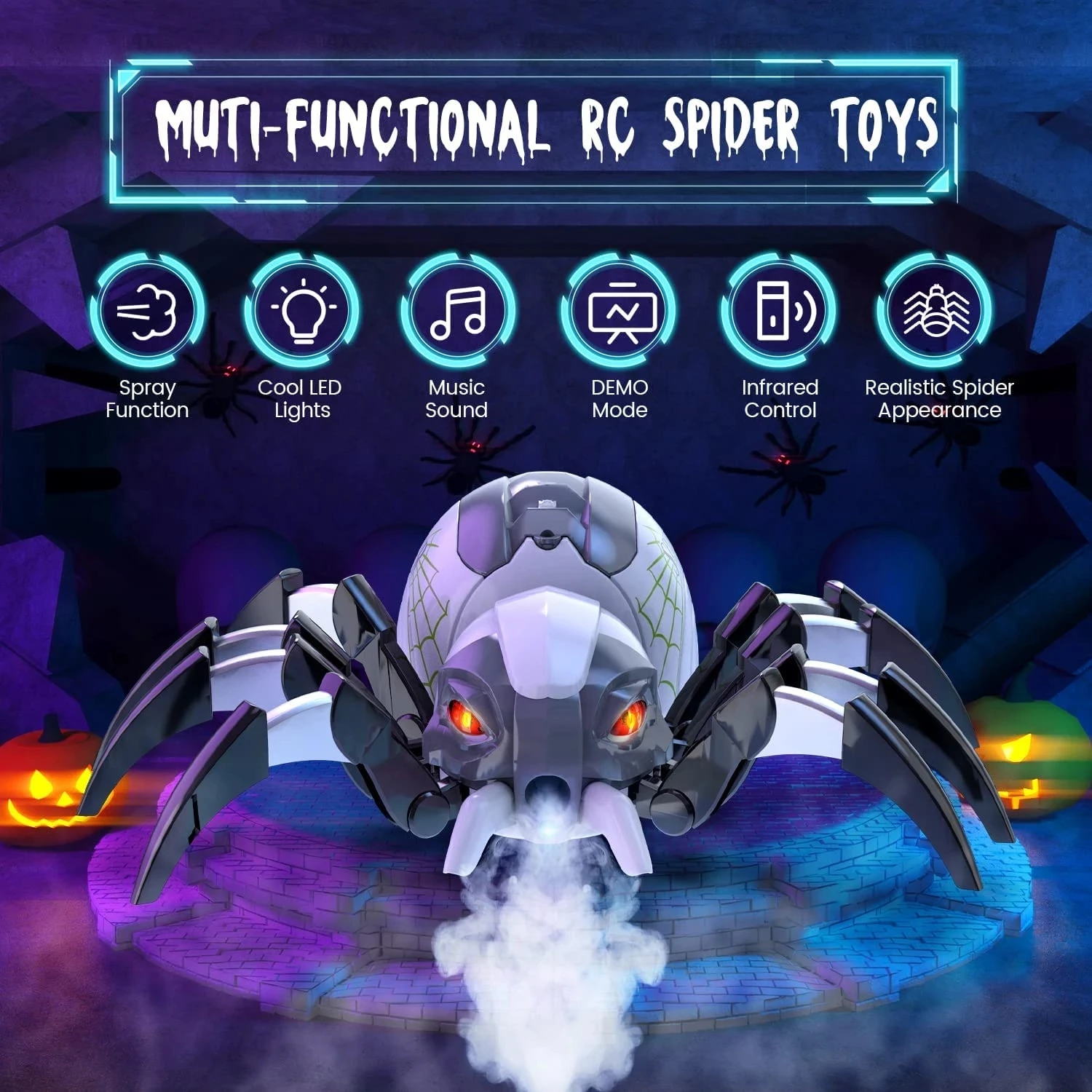 Simulation Electric Remote Control Spray Spider Light Music Animal Dancing Mechanical Dinosaur Children Wireless RC Pet Toy Gift
Simulation Electric Remote Control Spray Spider Light Music Animal Dancing Mechanical Dinosaur Children Wireless RC Pet Toy Gift