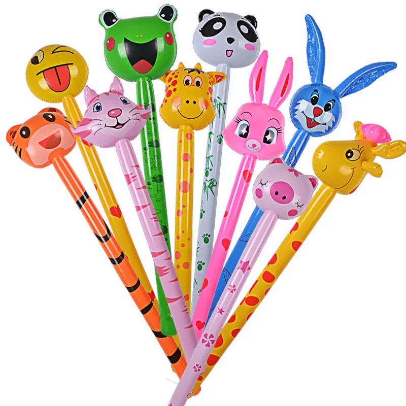 

5PCS Cartoon Inflatabel Animal Long Inflatable Staff Hammer No Wounding Weapon Stick Baby Children Toys