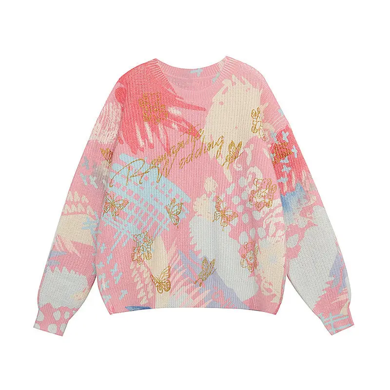 Pullover Sweaters Women Printed Pink Color Round Neck Sweaters Long Sleeve Loose Tops Winter Knits Tie Die Sweaters Cable Knits
Pullover Sweaters Women Printed Pink Color Round Neck Sweaters Long Sleeve Loose Tops Winter Knits Tie Die Sweaters Cable Knits