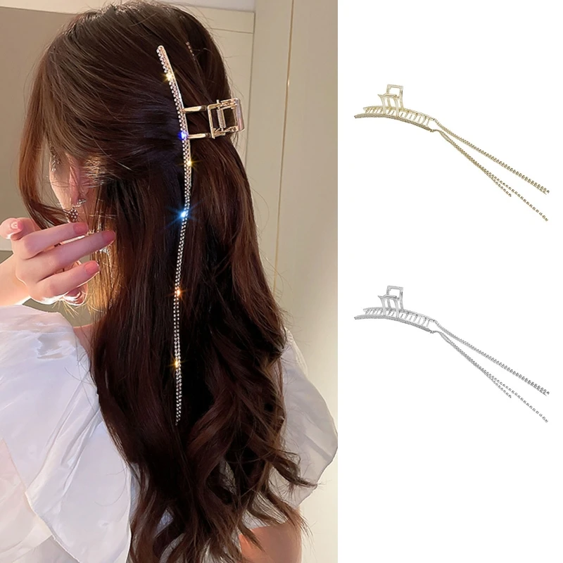 French Long Tassel Shark Hair Claw Clip Rhinestone Hair Clip Hairpin Barrette Hair Accessories for Girlfriend Women Girl DXAA
French Long Tassel Shark Hair Claw Clip Rhinestone Hair Clip Hairpin Barrette Hair Accessories for Girlfriend Women Girl DXAA
