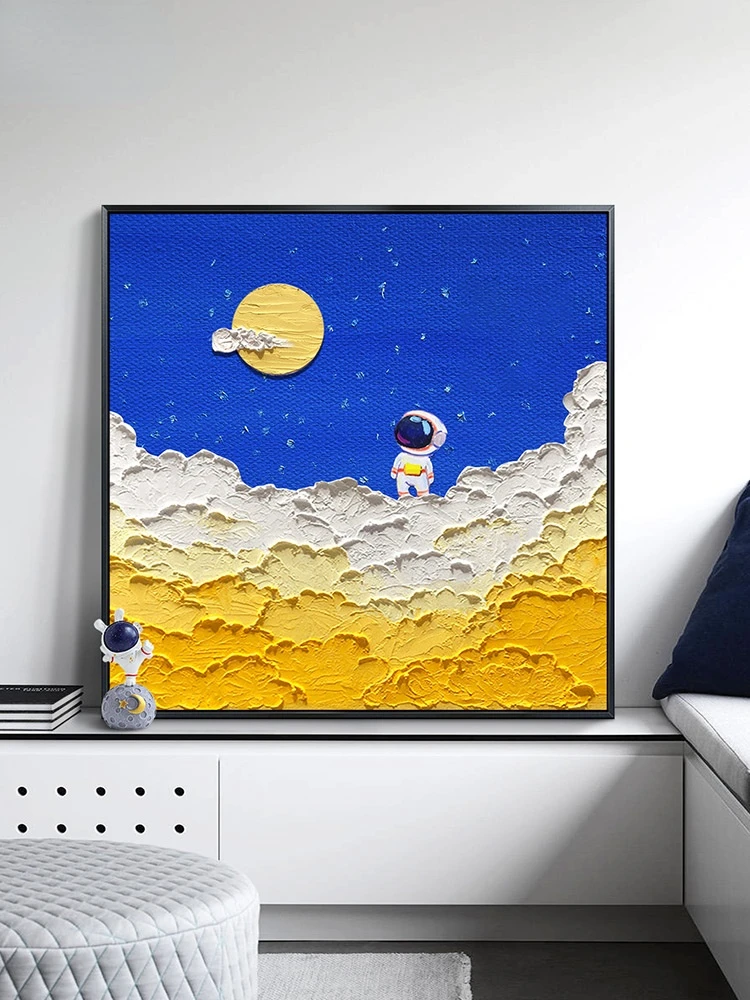 Hand Painted Oil Painting Canvas Three-dimensional Hanging Painting Decoration Astronaut Children's Room Painting Frameless
Hand Painted Oil Painting Canvas Three-dimensional Hanging Painting Decoration Astronaut Children's Room Painting Frameless