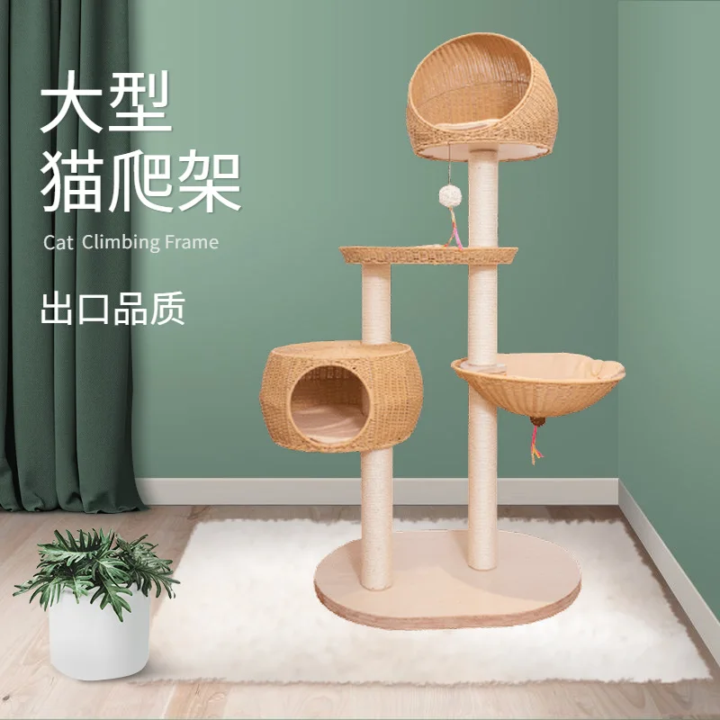 New Sisal Solid Wood Cat Climbing Frame Large Cat Litter Cat Tree Multi-layer Wooden Cat Scratching Post Toy Jumping Platform
New Sisal Solid Wood Cat Climbing Frame Large Cat Litter Cat Tree Multi-layer Wooden Cat Scratching Post Toy Jumping Platform