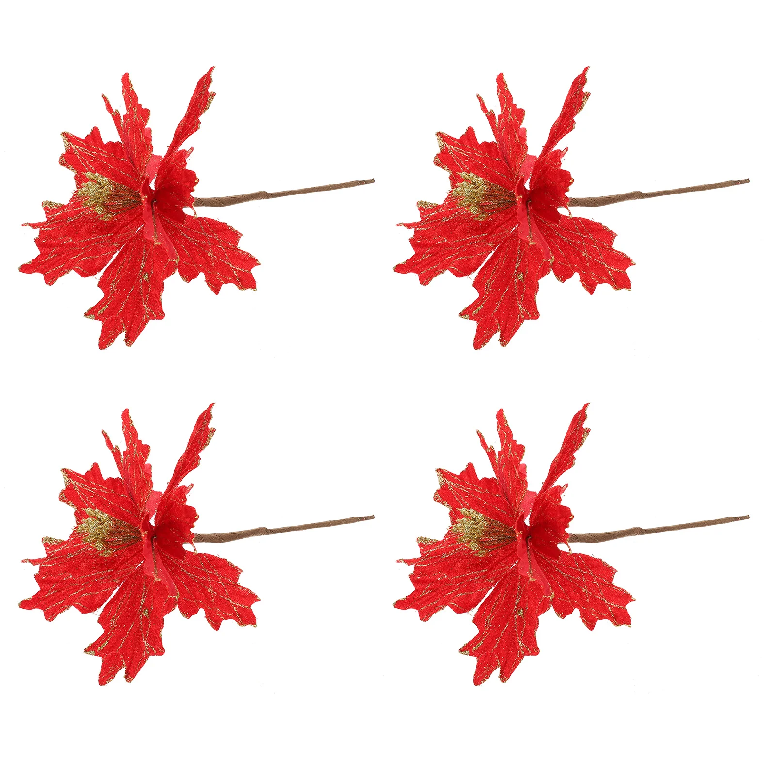 4pcs Artificial Poinsettia Flowers Christmas Tree Flower Ornaments Christmas Tree Flower Decorations
4pcs Artificial Poinsettia Flowers Christmas Tree Flower Ornaments Christmas Tree Flower Decorations