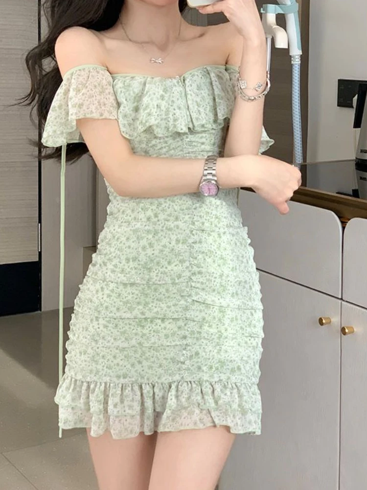 Deeptown Fairycore Floral Print Mini Chiffon Dress Women Korean Sweet Off Shoulder Ribbon Ruffles Tunic Bodycone Wrap Dresses
Deeptown Fairycore Floral Print Mini Chiffon Dress Women Korean Sweet Off Shoulder Ribbon Ruffles Tunic Bodycone Wrap Dresses