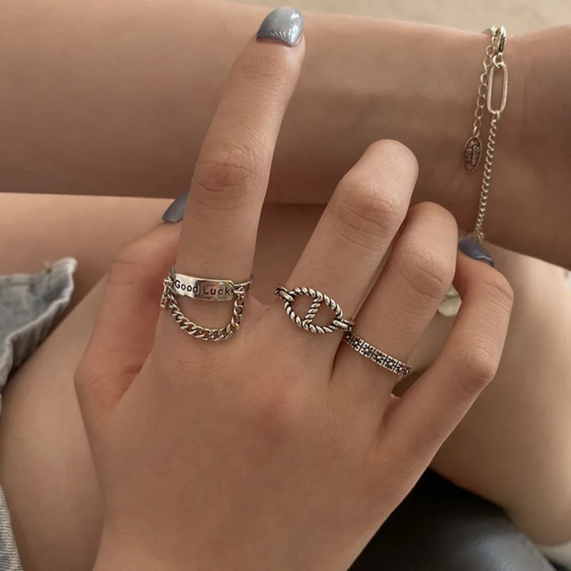 925 Sterling Silver Rings for Women 2022 Trendy Vintage Chain Design Adjustable Open Ring Fine Jewelry Party Gifts Accessories
925 Sterling Silver Rings for Women 2022 Trendy Vintage Chain Design Adjustable Open Ring Fine Jewelry Party Gifts Accessories