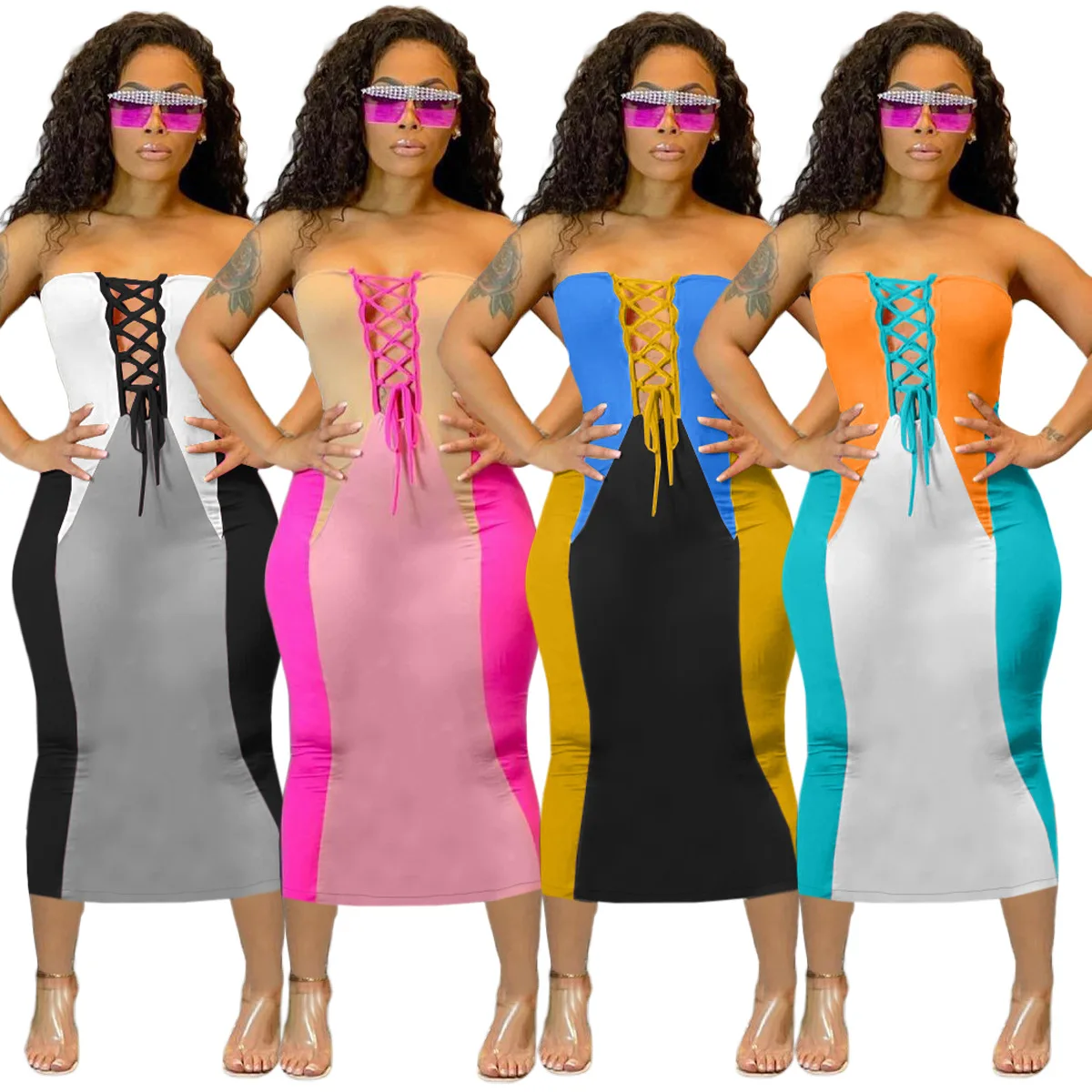 HM6999 women's dress summer women's fashion print stitching tube top strapless dress women's nightclub clothes
HM6999 women's dress summer women's fashion print stitching tube top strapless dress women's nightclub clothes