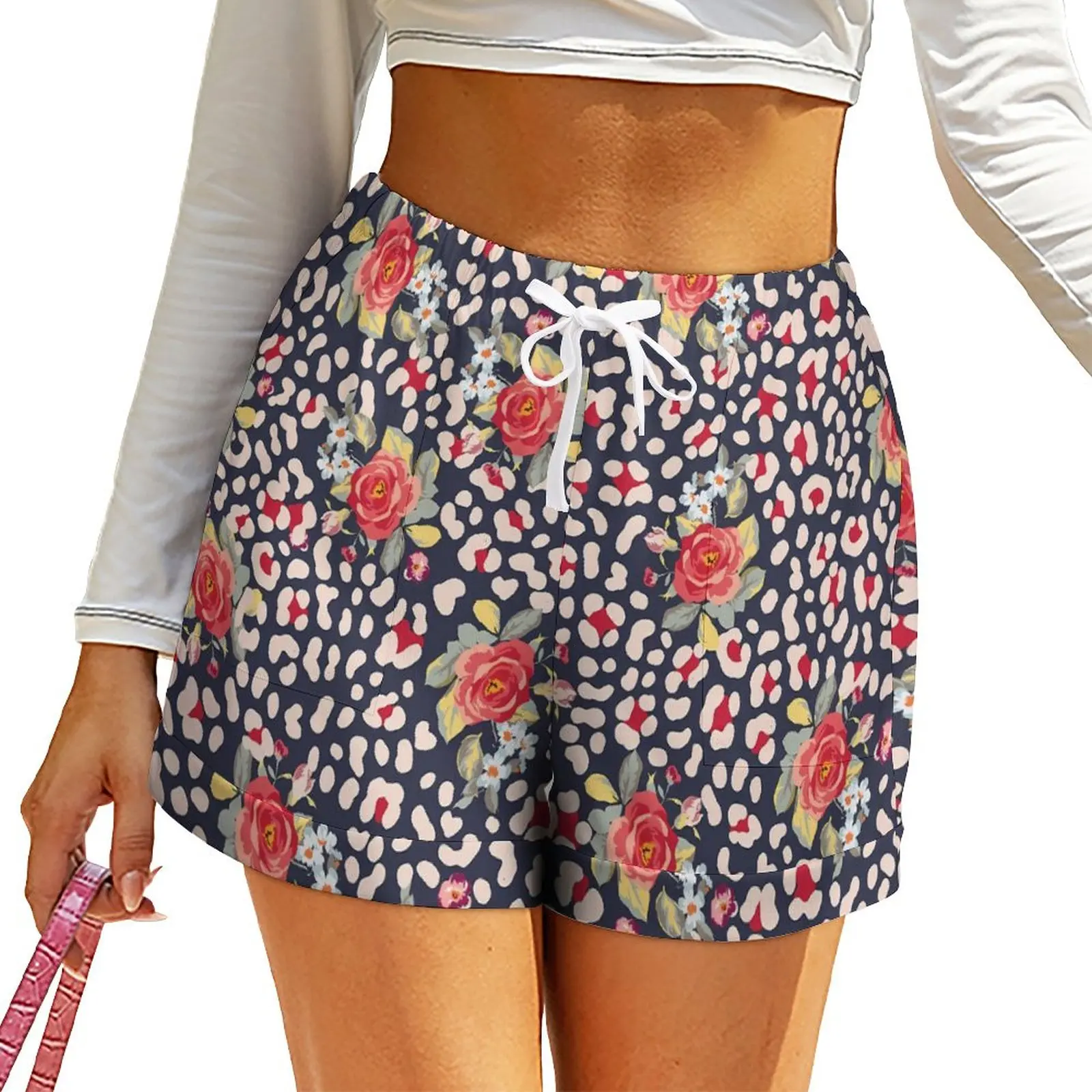 Floral Leopard Spots Shorts High Waisted Vintage Roses Design Shorts Pockets Spring Cute Oversize Short Pants Streetwear Bottoms
Floral Leopard Spots Shorts High Waisted Vintage Roses Design Shorts Pockets Spring Cute Oversize Short Pants Streetwear Bottoms