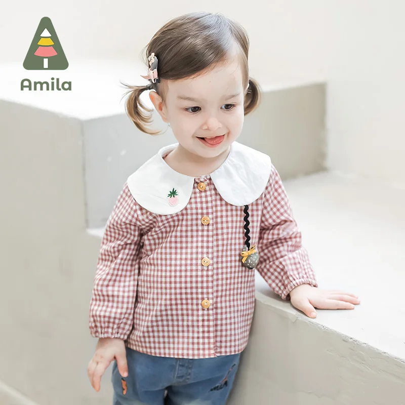 Рубашки Amila в клетку для девочек, новинка весны и осени, Топ с длинным рукавом и кукольным воротником, Однотонная рубашка, повседневная одежд...
Рубашки Amila в клетку для девочек, новинка весны и осени, Топ с длинным рукавом и кукольным воротником, Однотонная рубашка, повседневная одежд...