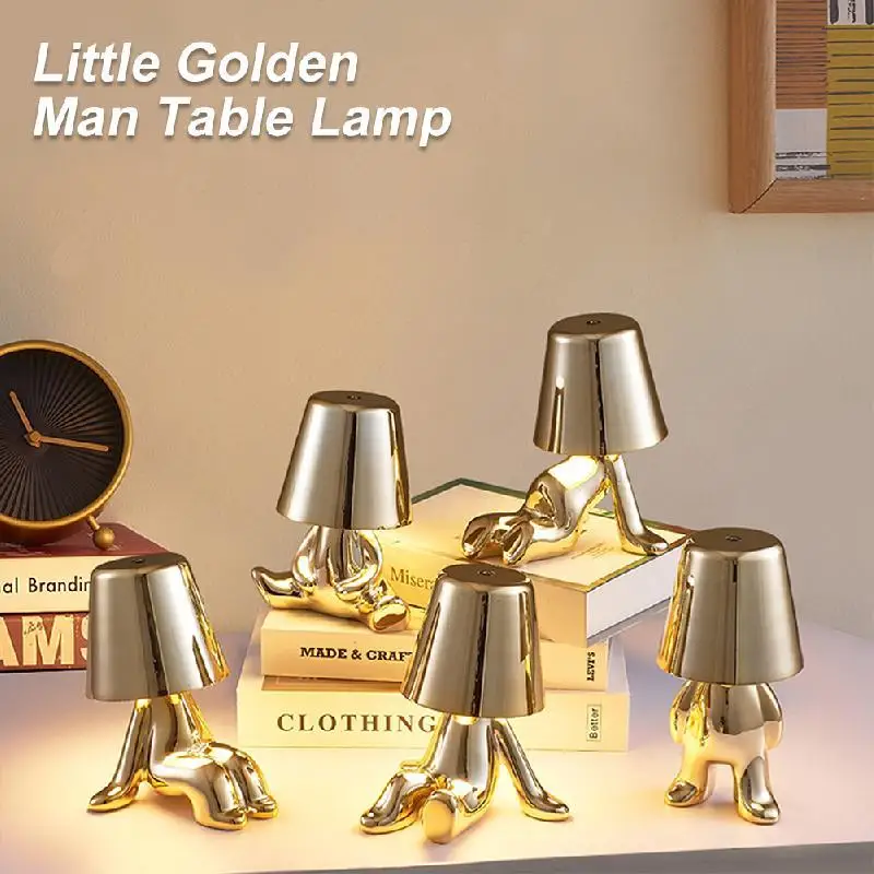Touch Table Lamp Italy Little Golden Man Thinkers Night Light Wireless Bedside USB Dimming Desk Lampper Bar Hotel Bedroom Decor
Touch Table Lamp Italy Little Golden Man Thinkers Night Light Wireless Bedside USB Dimming Desk Lampper Bar Hotel Bedroom Decor