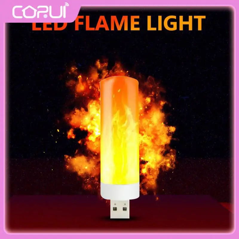 Светодиодная Ночная лампа-свеча, Usb-украшение для спальни, уличная прикроватная лампа, освещение для кемпинга