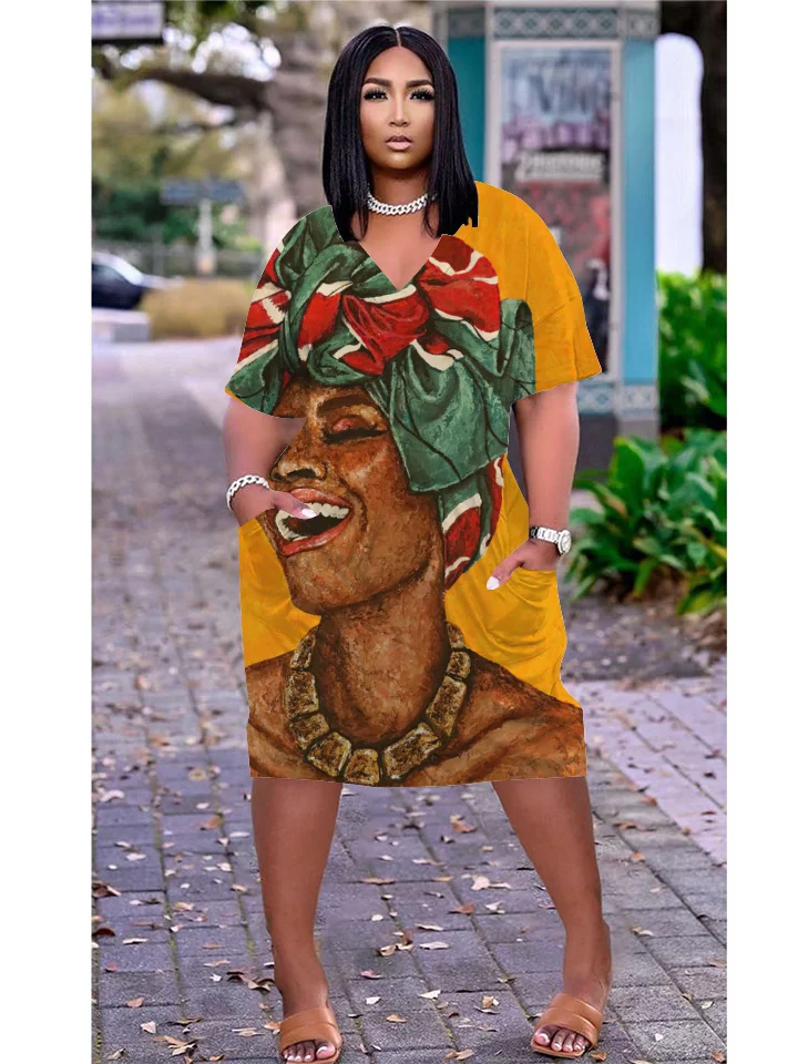 Dress for New Year 2022 3d Printed Female Beachwear Clothing Short-sleeves Casual Bohemian Women's Dresses Knee-Length Clothes 
Dress for New Year 2022 3d Printed Female Beachwear Clothing Short-sleeves Casual Bohemian Women's Dresses Knee-Length Clothes