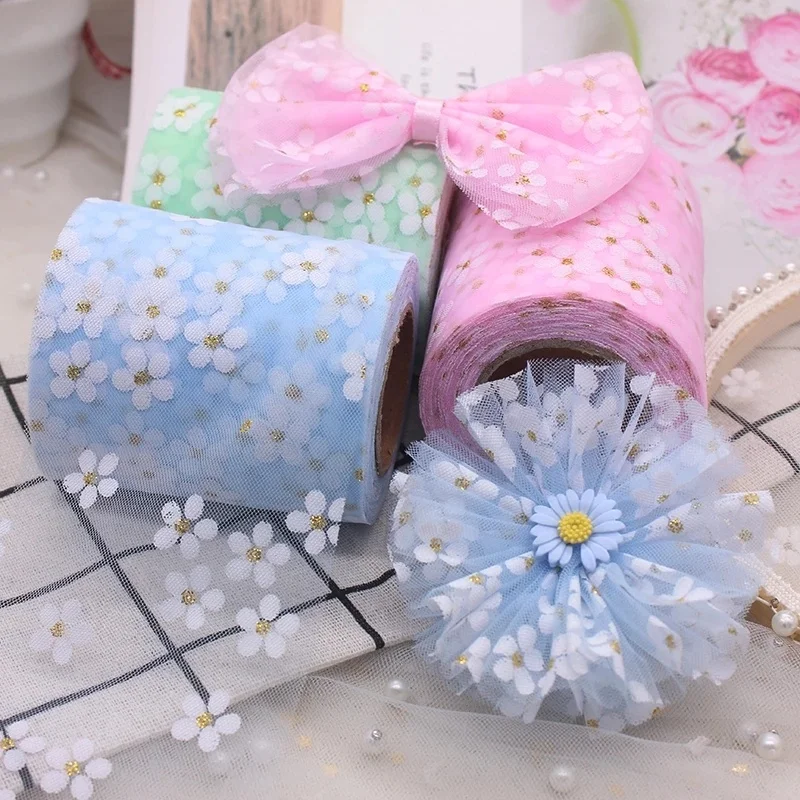 6cm 25Yards Flower Daisy Tulle Ribbon Tulle Roll DIY Handmade Craft Hair Ornament Tulle Wedding Decor Mesh Fabric Supplies
6cm 25Yards Flower Daisy Tulle Ribbon Tulle Roll DIY Handmade Craft Hair Ornament Tulle Wedding Decor Mesh Fabric Supplies