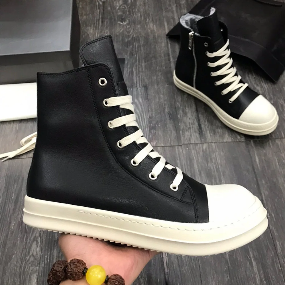 Rick Luxury Designer Casual Streetwear Sneakers Mens Fashion Owens Shoes Womens Thick Sole Leather Comfortable Flat Canvan Boots
Rick Luxury Designer Casual Streetwear Sneakers Mens Fashion Owens Shoes Womens Thick Sole Leather Comfortable Flat Canvan Boots