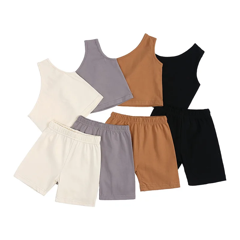 2022 Children's Summer Girls' Suit One-shoulder Camisole and Shorts Two-piece Set New Solid Color Sleeveless Kids Outfits
2022 Children's Summer Girls' Suit One-shoulder Camisole and Shorts Two-piece Set New Solid Color Sleeveless Kids Outfits