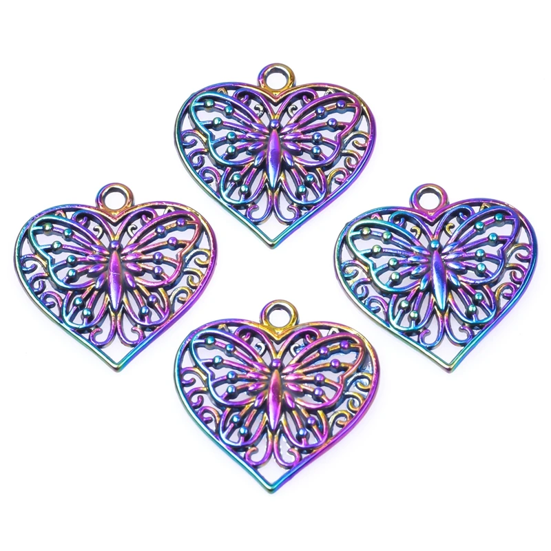 15pcs/Lot Love Heart Openwork Butterfly Animal Insect Metal Charms Rainbow Color Pendants For Handmade DIY Couple Gifts Jewelry
15pcs/Lot Love Heart Openwork Butterfly Animal Insect Metal Charms Rainbow Color Pendants For Handmade DIY Couple Gifts Jewelry