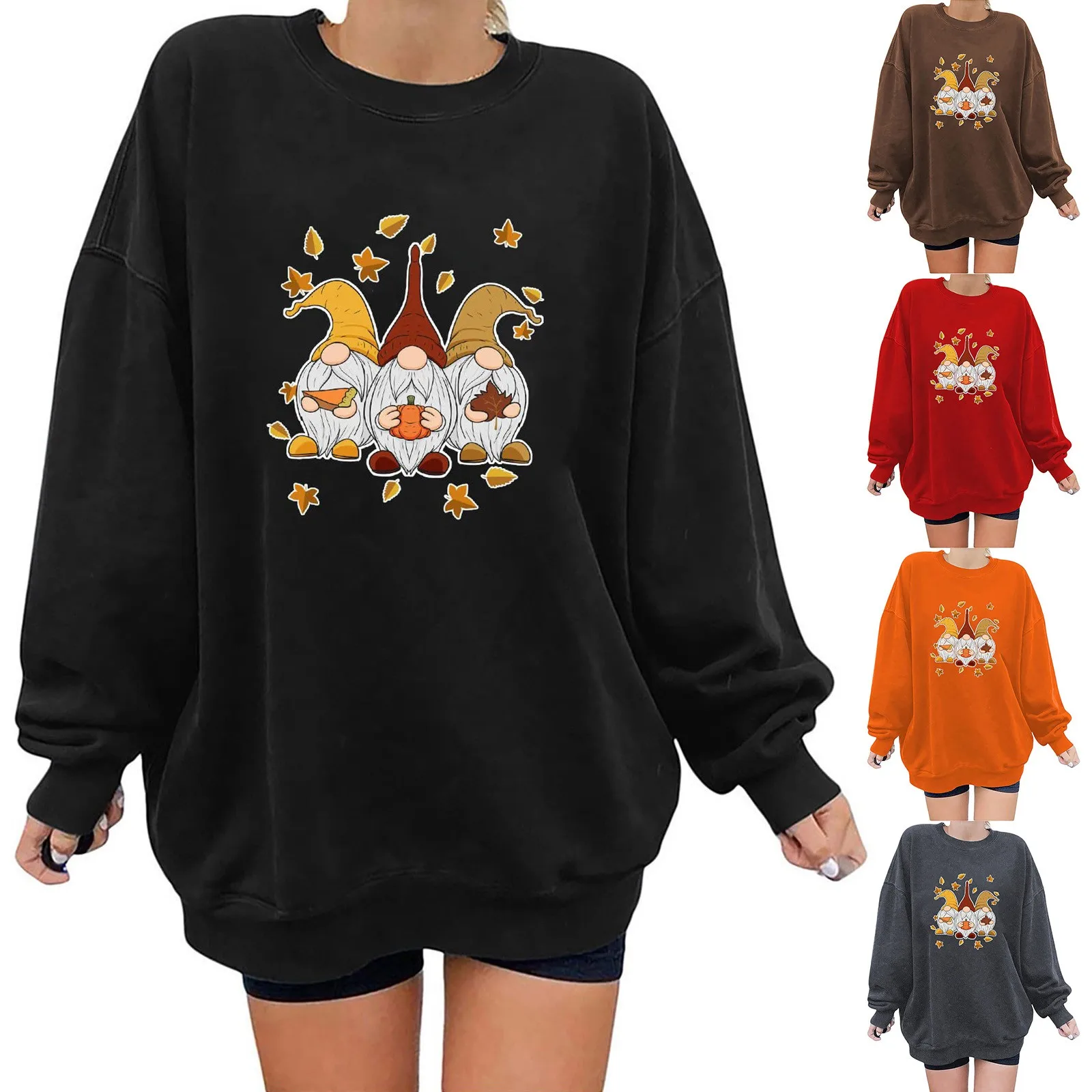 Thanksgiving Cute Print Solid Color Top Loose Round Neck Long Sleeve Casual Loose Pullover Womens Top Sweater
Thanksgiving Cute Print Solid Color Top Loose Round Neck Long Sleeve Casual Loose Pullover Womens Top Sweater