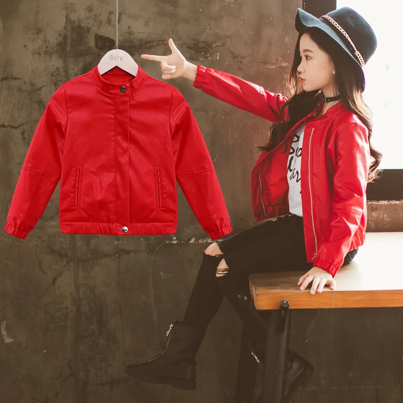 Spring Kids Clothes PU Leather Jacket For Girls Children Outwear Leather Toddler Girl Jackets and Coats Red Black Pink
Spring Kids Clothes PU Leather Jacket For Girls Children Outwear Leather Toddler Girl Jackets and Coats Red Black Pink