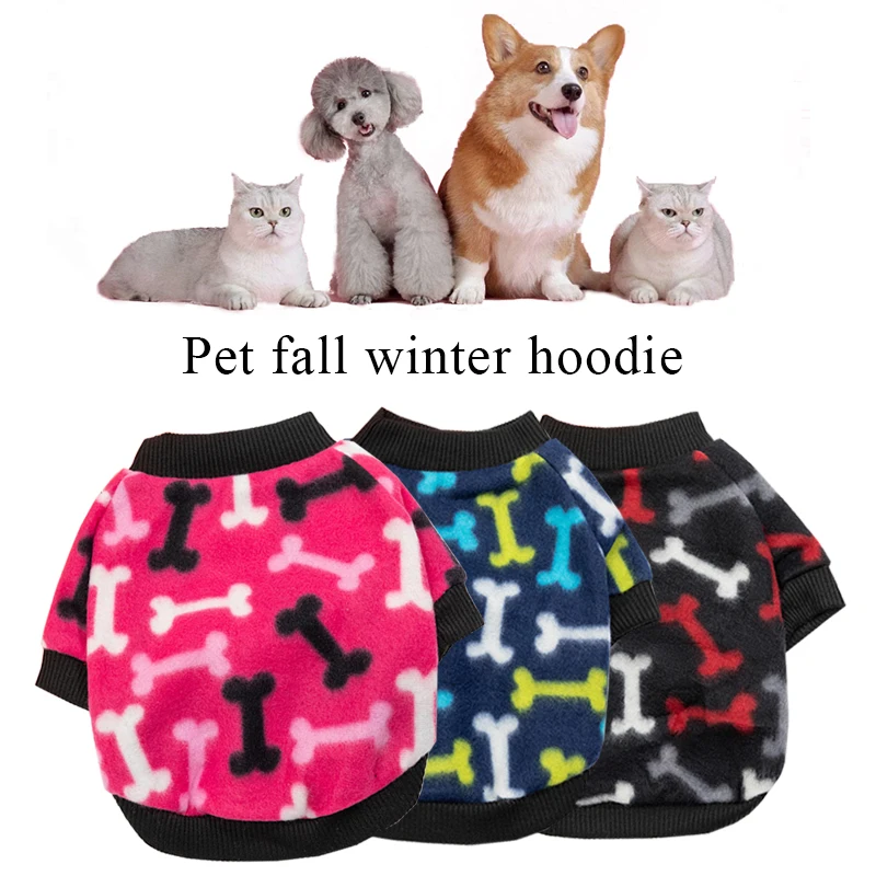 Cartoon Bone Pattern Pet Dog Clothes Cute Dogs Pullover Coat Crew Neck Puppy T-Shirt Fleece Winter Warm Cat Jacket Pet Clothing
Cartoon Bone Pattern Pet Dog Clothes Cute Dogs Pullover Coat Crew Neck Puppy T-Shirt Fleece Winter Warm Cat Jacket Pet Clothing