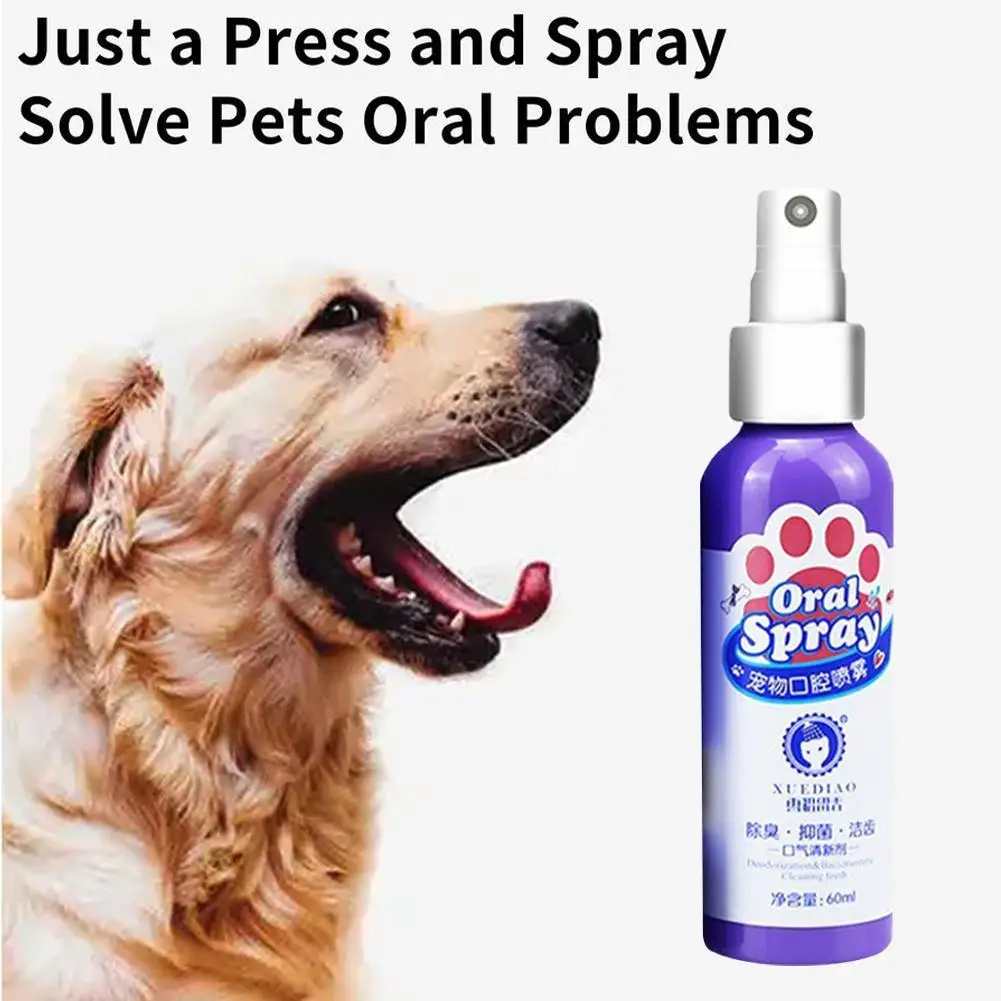 60ml Pet Spray Dog Oral Care Bad Breath Teeth Cleaning Breath Freshener Plaque Remover Pet Deodorant Pet Care Supply
60ml Pet Spray Dog Oral Care Bad Breath Teeth Cleaning Breath Freshener Plaque Remover Pet Deodorant Pet Care Supply