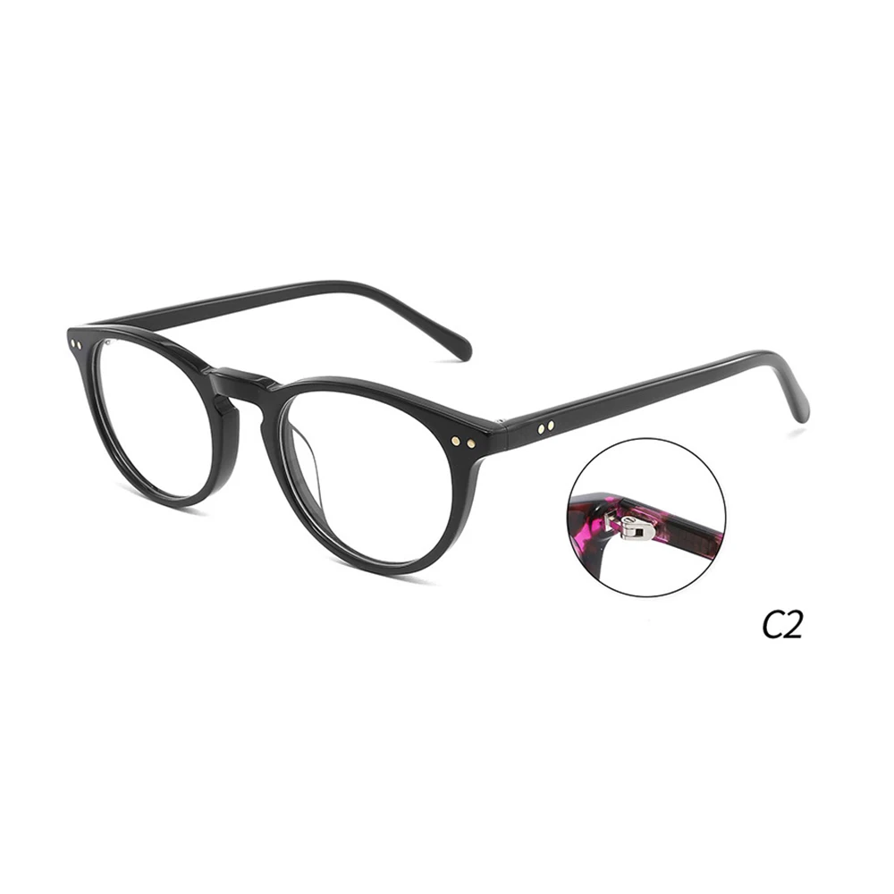 

Высококачественные ретро очки ручной работы с круглыми пружинными петлями, оптическая оправа, фотохромные очки для чтения при близорукости, линзы по рецепту