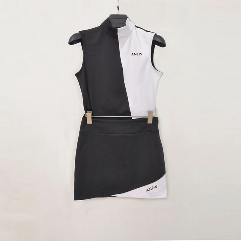 New Golf Women's Spring and Summer Sleeveless Quick-drying T-shirt Black and White Suit A-word Bag Hip Skirt Is Thin
New Golf Women's Spring and Summer Sleeveless Quick-drying T-shirt Black and White Suit A-word Bag Hip Skirt Is Thin