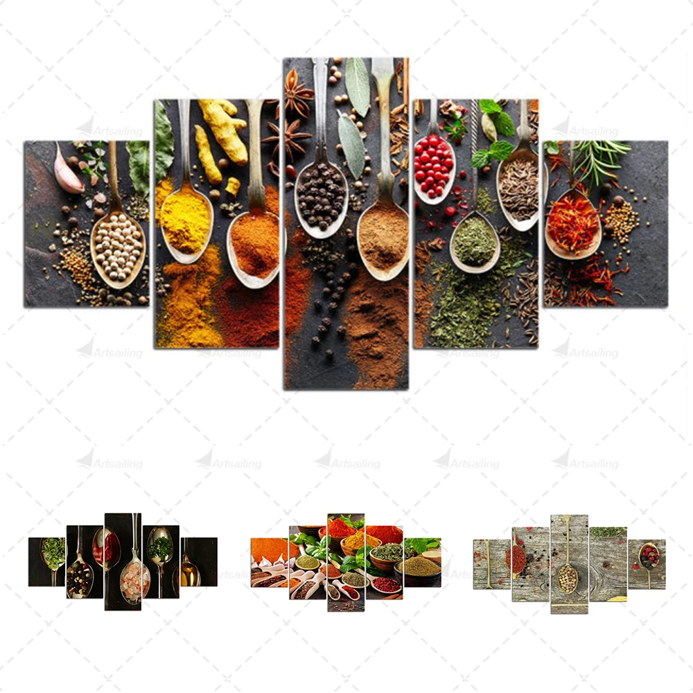 Food Painting Vegetables Seasoning Spice Poster Canvas 5 Pieces Picture Wall Art Prints for Kitchen Restaurant Dining Room
Food Painting Vegetables Seasoning Spice Poster Canvas 5 Pieces Picture Wall Art Prints for Kitchen Restaurant Dining Room