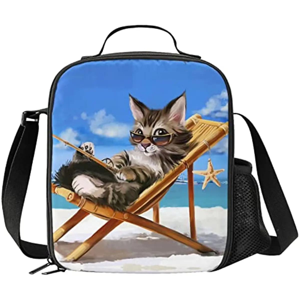 Cat Beach Kids Insulated Lunch Bag Small Cute Thermal Tote Bag Built Back To School Lunch Bags with Water Bottle Holder Shoulder
Cat Beach Kids Insulated Lunch Bag Small Cute Thermal Tote Bag Built Back To School Lunch Bags with Water Bottle Holder Shoulder