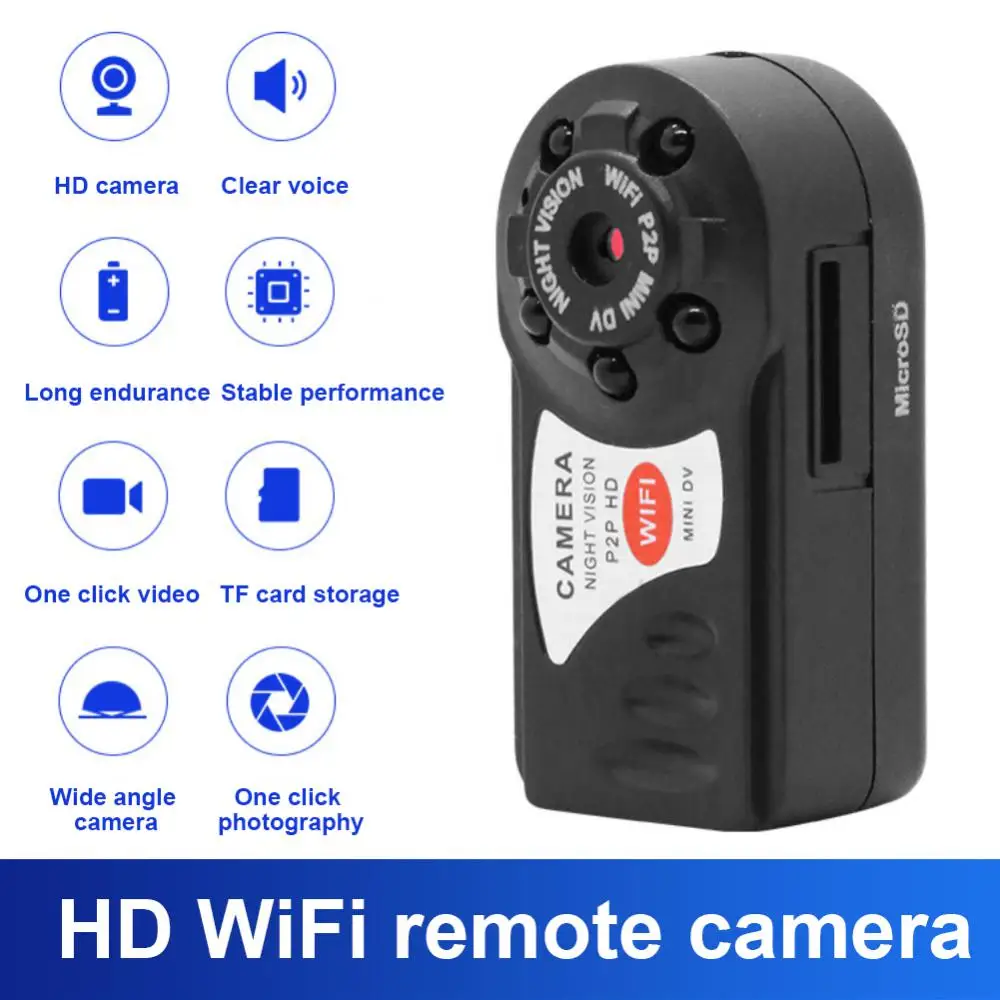 

Q7 1080P Wifi Mini Camera DV DVR Recorder Small Camera Infrared Night Vision Wireless IP Cam Video Camcorder Security Protection