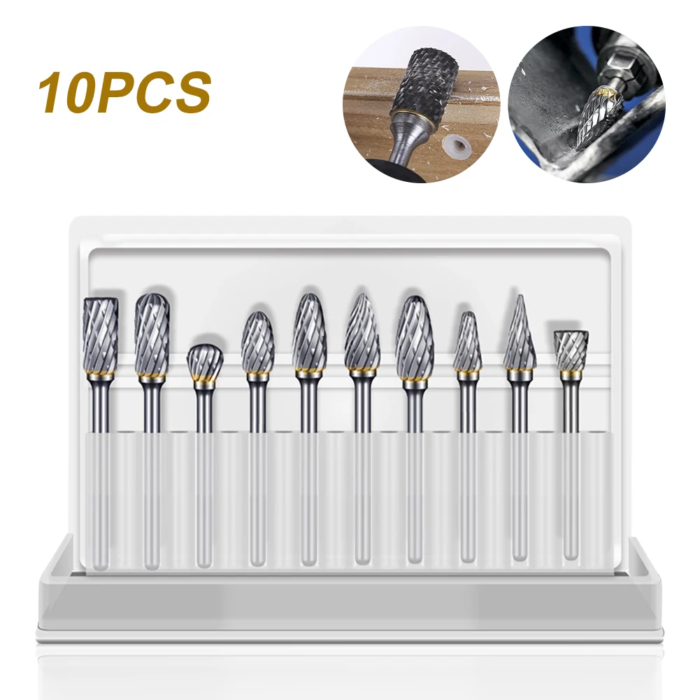 10Pcs Electric Grinding Milling Cutter 3mm 1/8" Shank Tungsten Carbide Burr Double Diamond Cut Rotary Dremel Tool
10Pcs Electric Grinding Milling Cutter 3mm 1/8" Shank Tungsten Carbide Burr Double Diamond Cut Rotary Dremel Tool