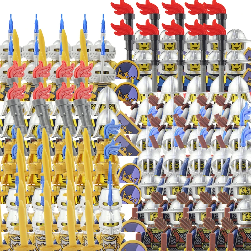 

Средневековые солдаты Рыцари строительные блоки военные римские Спартанские воины фигурки Аксессуары оружие щит Кирпичи Игрушки