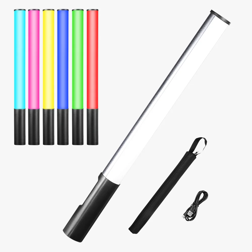 

NiceFoto TC-209RGB LED Light Portable Fill Light Wand with Bi-Color Temperature 2500K-9900K Adjustable for Video Recording Live