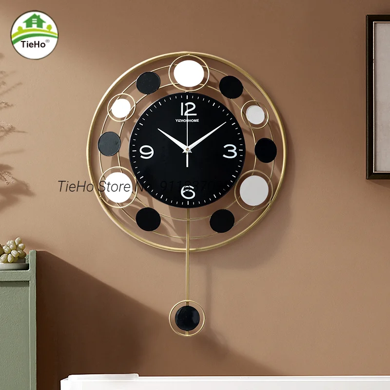 Домашний декор настенные часы-качели часы круглые беззвучные для гостиной