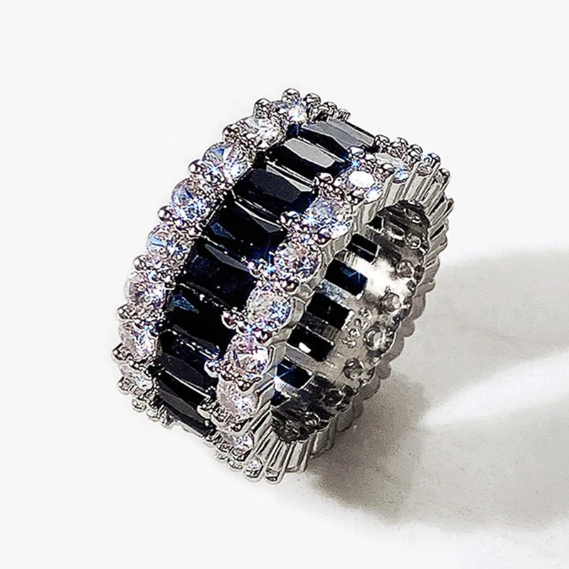 Luxury Eternity Band Black Cubic Zirconia Crystal Stone Rings For Women Banquet Party Jewelry Gift
Luxury Eternity Band Black Cubic Zirconia Crystal Stone Rings For Women Banquet Party Jewelry Gift