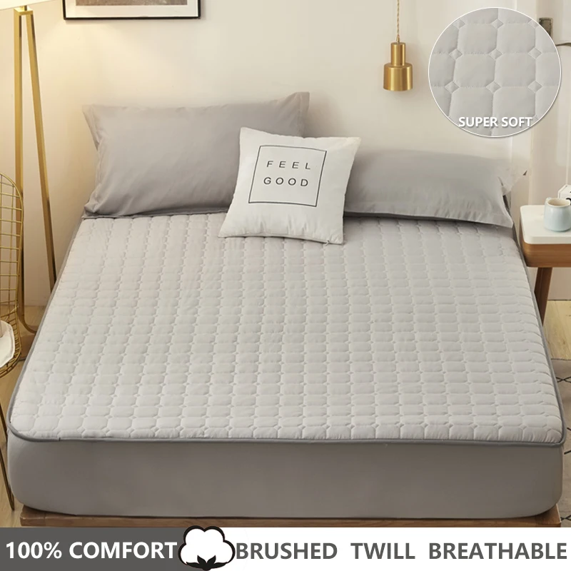Cotton Quilted Fitted Sheet,Solid Color Plaid Mattress Cover,Breathable Washable, 30cm Deep Pocket,Size Can Be Customized
Cotton Quilted Fitted Sheet,Solid Color Plaid Mattress Cover,Breathable Washable, 30cm Deep Pocket,Size Can Be Customized