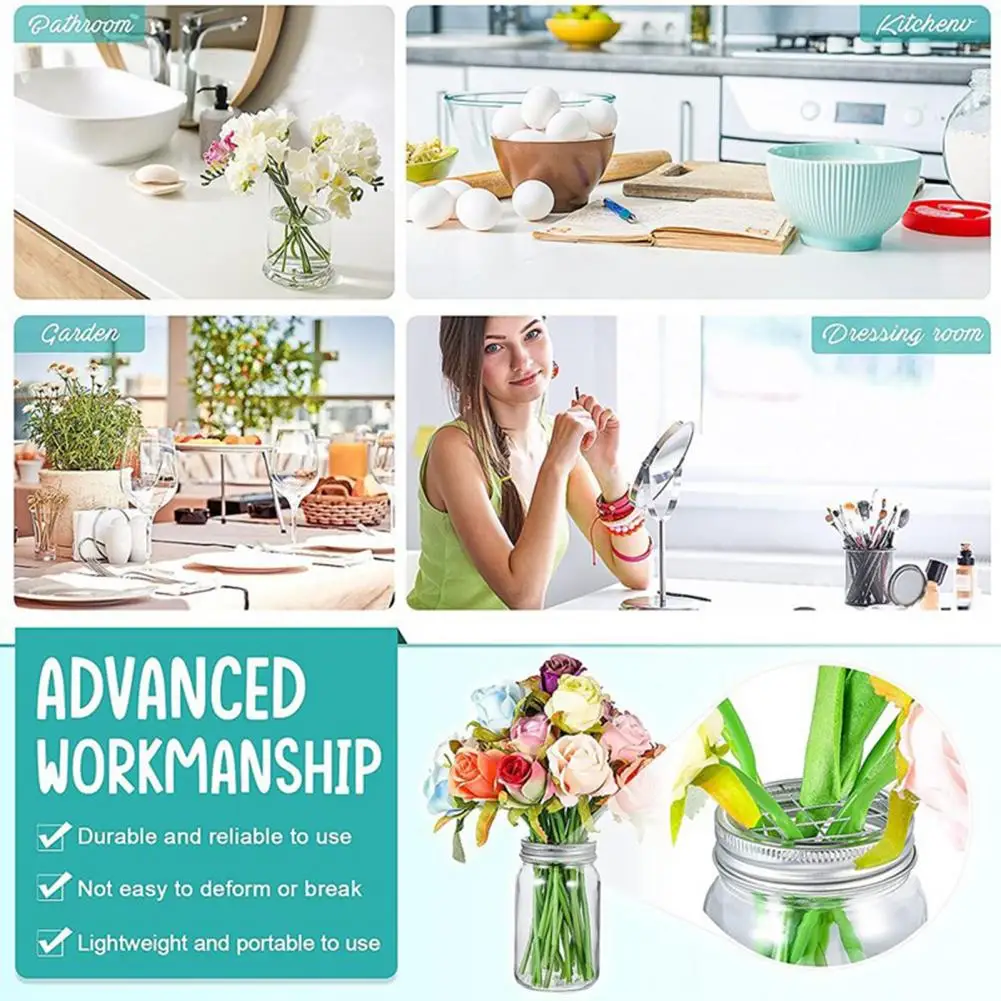 1 Set Good Flower Jar Lid Multipurpose Corrosion Resistant Metal Regular Mouth Flower Organizer Jar Lid Grids
1 Set Good Flower Jar Lid Multipurpose Corrosion Resistant Metal Regular Mouth Flower Organizer Jar Lid Grids
