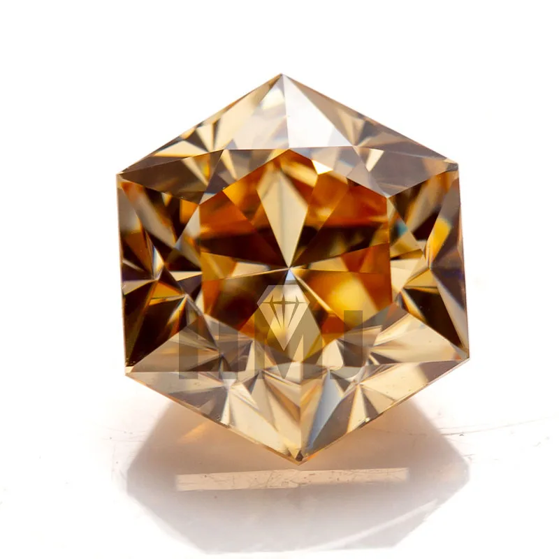 Moissanite Stone Hexagon Cut VVS1 Champagne Color Loose Lab Grown Diamond with GRA Certificate Gemstones Wholesale 
Moissanite Stone Hexagon Cut VVS1 Champagne Color Loose Lab Grown Diamond with GRA Certificate Gemstones Wholesale
