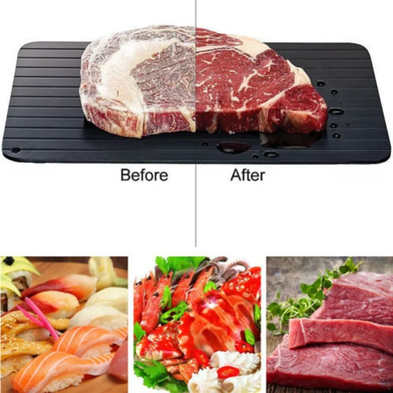 

Fast Defrosting Tray for Frozen Meat Large Size Thawing Plate with Groove Design Defrost Food Rapid Safer Kitchen Gadgets Tools