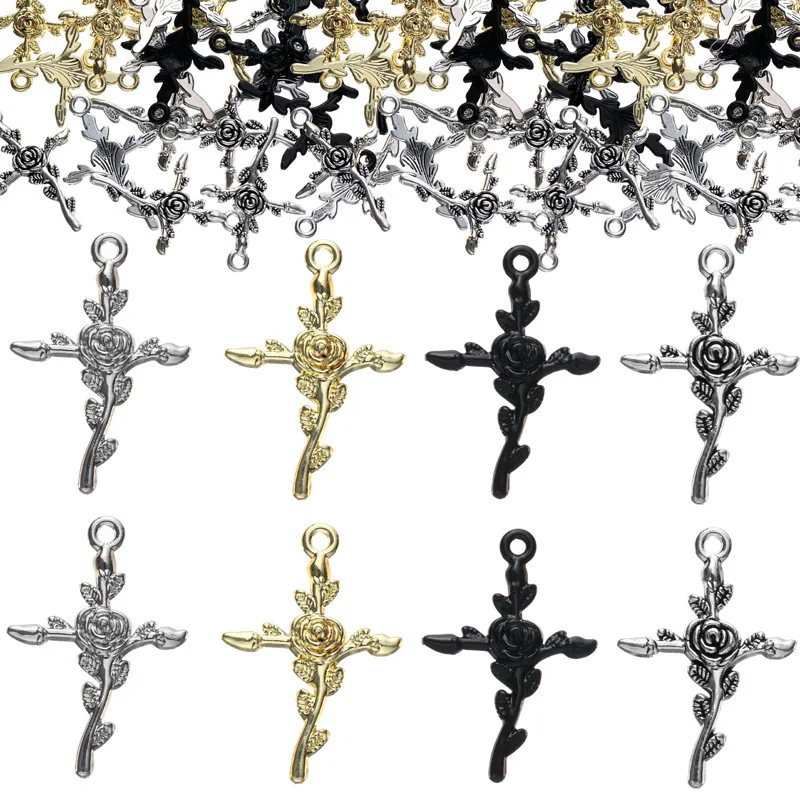 WZNB 10Pcs Alloy Roses Crosses Thorns Charms for Jewelry Making Earring Pendant Necklace Bracelet Accessories Craft Diy Material
WZNB 10Pcs Alloy Roses Crosses Thorns Charms for Jewelry Making Earring Pendant Necklace Bracelet Accessories Craft Diy Material