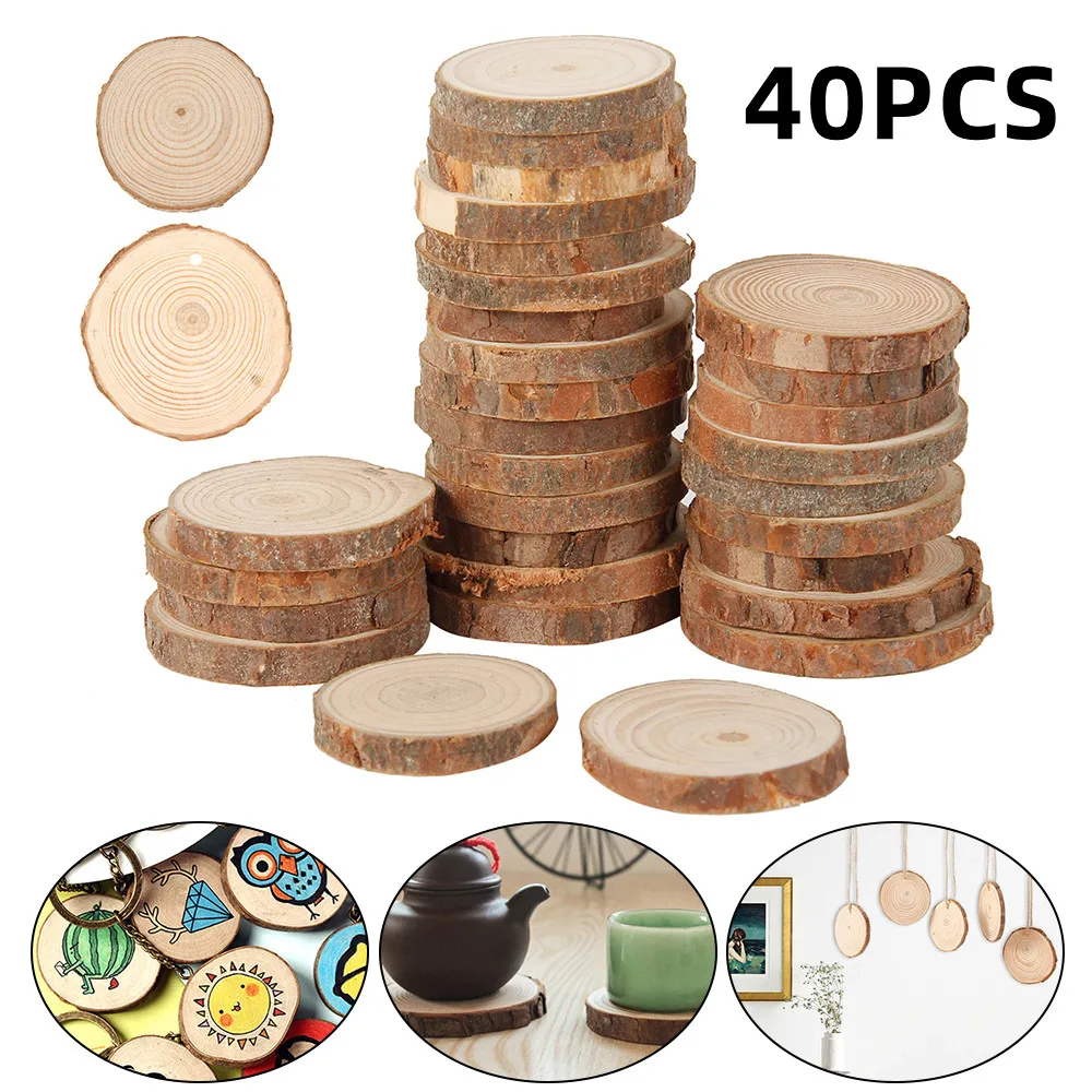 40 Pcs 3-4 cm Natural Pine Round Unfinished Wood Slices Circles With Tree Bark Log Discs DIY Crafts Wedding Party Decoration
40 Pcs 3-4 cm Natural Pine Round Unfinished Wood Slices Circles With Tree Bark Log Discs DIY Crafts Wedding Party Decoration
