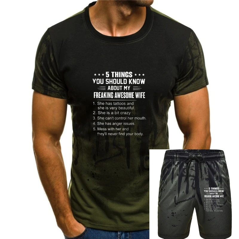

Men t shirt 5 Things You Should Know About My Freaking Awesome Wife Women t-shirt