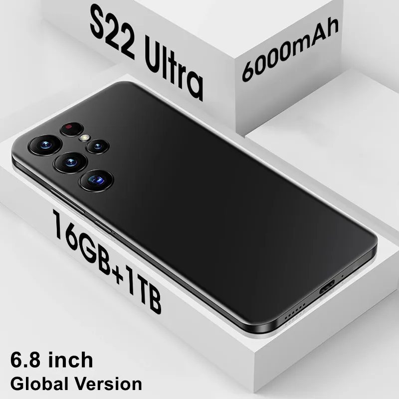 2023 S22 Ultra 5G Smartphone Sanpdragon 8 Gen 1 Cellphones Unlocked 6000mAh 16GB+1TB Global Version Mobile Phones
2023 S22 Ultra 5G Smartphone Sanpdragon 8 Gen 1 Cellphones Unlocked 6000mAh 16GB+1TB Global Version Mobile Phones