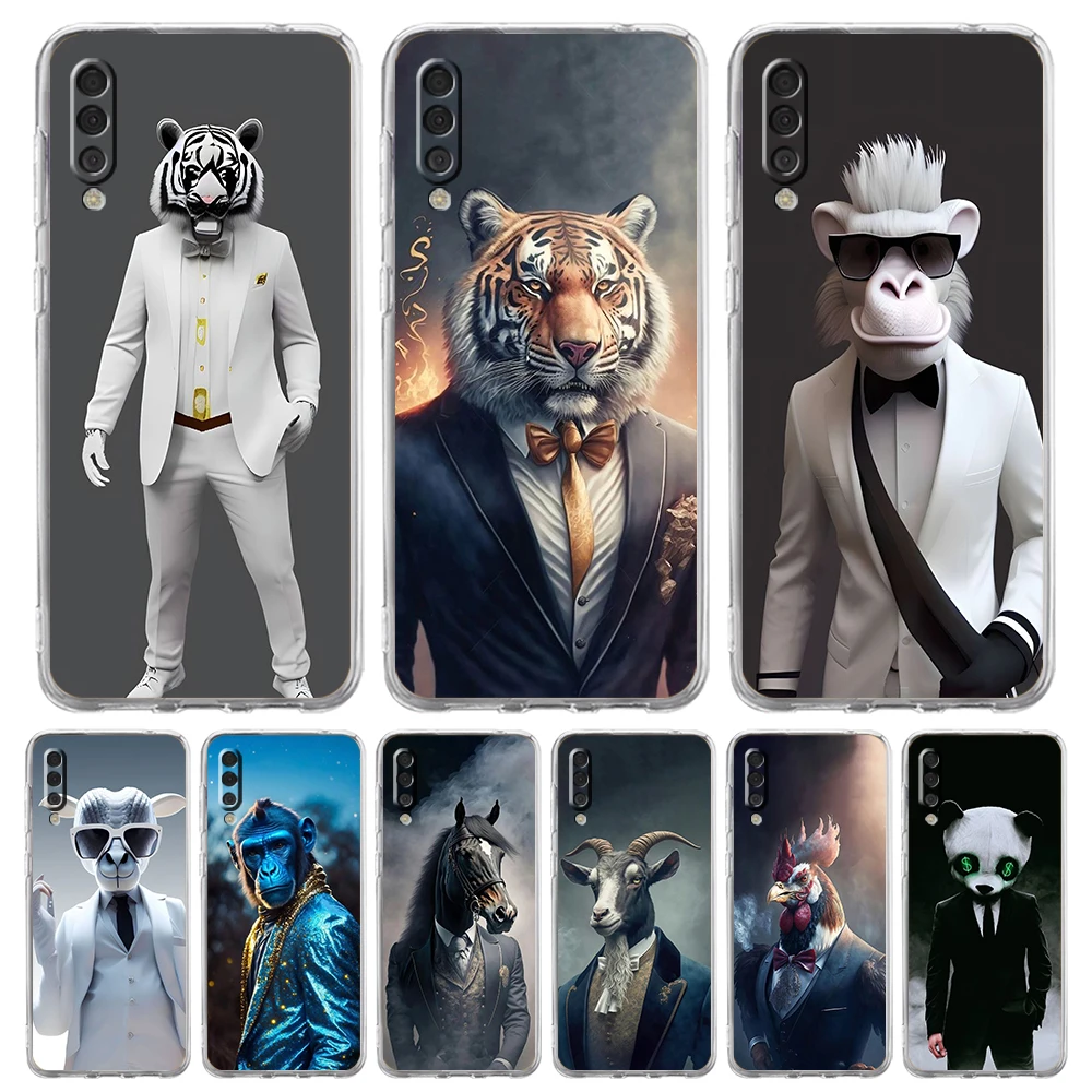 

Cartoon Animals Transparent Phone Case for Samsung Galaxy A12 A22 A50 A70 A40 A10 A20 A30 A02 A03S A04 Cover Silicone Shell Bags