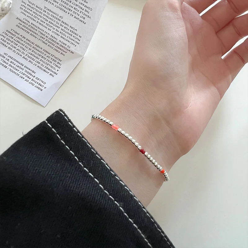 925 Sterling Silver Rainbow Bead Bracelet Handmade Beaded Autumn and Winter New Product Gives Best
925 Sterling Silver Rainbow Bead Bracelet Handmade Beaded Autumn and Winter New Product Gives Best