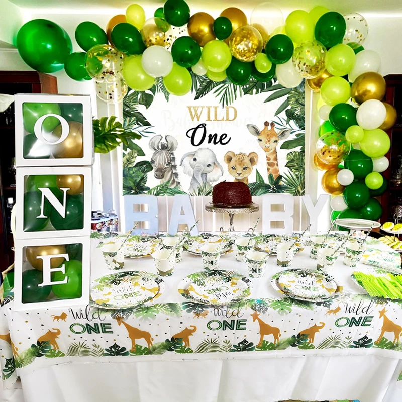 Wild One Birthday Party Balloons Arch Animal Tableware Jungle Safari Birthday Forest Decoration Kids 1st Birthday Party Supplies
Wild One Birthday Party Balloons Arch Animal Tableware Jungle Safari Birthday Forest Decoration Kids 1st Birthday Party Supplies
