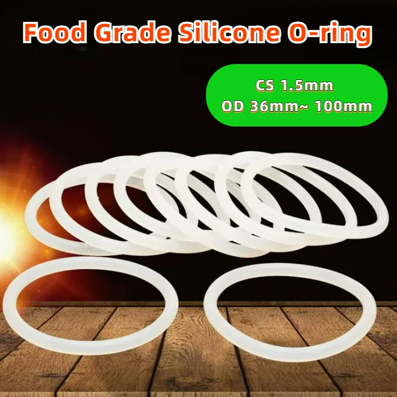 10/20PCS White Silicone O Ring Gasket CS 1.5mm OD 36 ~ 100mm Food Grade Waterproof Washer Round O Shape Rubber Silicon Ring
10/20PCS White Silicone O Ring Gasket CS 1.5mm OD 36 ~ 100mm Food Grade Waterproof Washer Round O Shape Rubber Silicon Ring