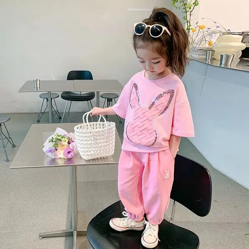 Girls Summer Clothing Set 2023 New Fashionable Baby Short Sleeve Sports Set Children's Casual T-shirt Pants 2PCS
Girls Summer Clothing Set 2023 New Fashionable Baby Short Sleeve Sports Set Children's Casual T-shirt Pants 2PCS
