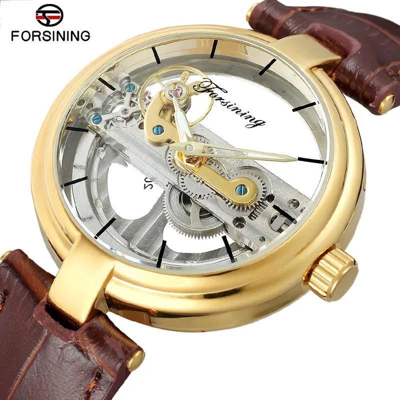 

Fashion Forsining Top Luxury Brand Classic Men Leather Tourbillion Automatic Mechanical Watches Luminous Hands Relogio Masculino