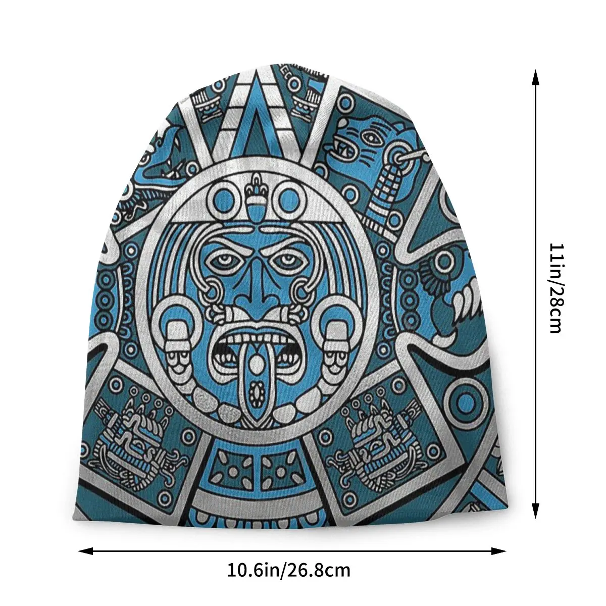 Серебряная теплая шапочка с календарем Mayan Aztec ветрозащитные повседневные