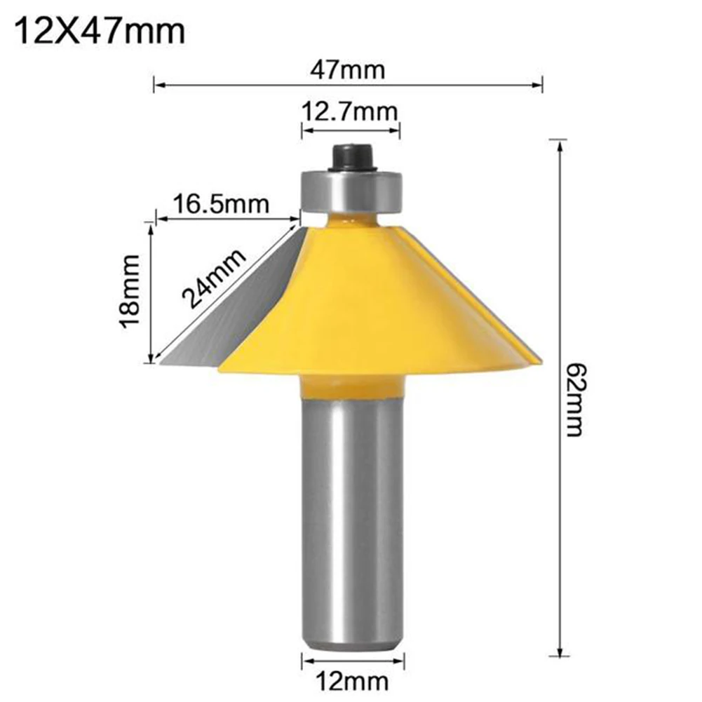 1pc 12mm Shank Woodworking Router Bit 45 Degree Chamfer & Bevel Edging Router Bit Wood Cutting Tool Woodworking Router Bits
1pc 12mm Shank Woodworking Router Bit 45 Degree Chamfer & Bevel Edging Router Bit Wood Cutting Tool Woodworking Router Bits